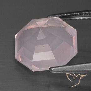 Quarzo rosa Rosa Molto Chiaro naturale da 5.35 ct, Ottagonale / Taglio smeraldo, Trasparente