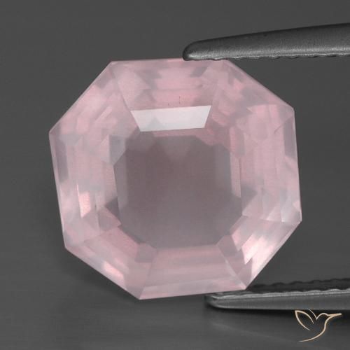 5.56ct Naturale Rosa chiaro Quarzo rosa, Taglio smeraldo, Trasparente