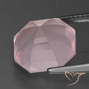 Quarzo rosa Rosa chiaro naturale da 5.56 ct, Ottagonale / Taglio smeraldo, Trasparente