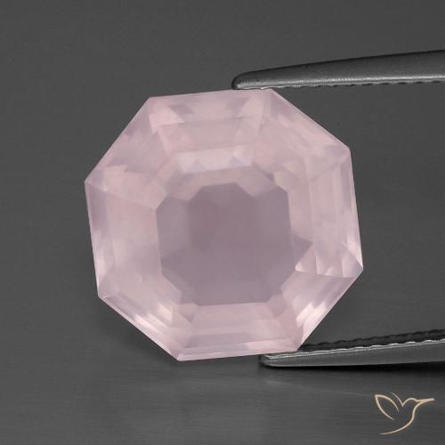 9.74ct Naturale Rosa chiaro Quarzo rosa, Taglio smeraldo, Trasparente