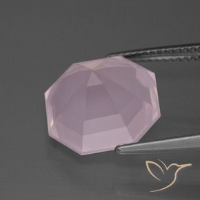 Quarzo rosa Rosa gomma da masticare naturale da 8.35 ct, Ottagonale / Taglio smeraldo, Trasparente