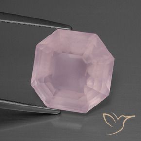 Quarzo rosa Rosa medio rosa naturale da 9.93 ct, Ottagonale / Taglio smeraldo, Trasparente