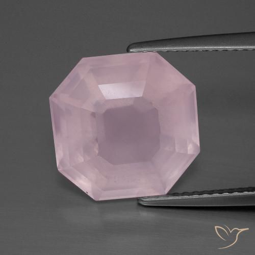 8.20ct Naturale Rosa medio rosa Quarzo rosa, Taglio smeraldo, Trasparente
