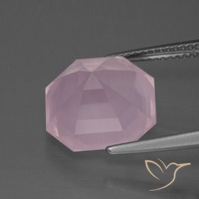 Quarzo rosa Rosa medio rosa naturale da 8.20 ct, Ottagonale / Taglio smeraldo, Trasparente