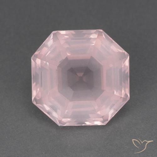 8.79ct Naturale Rosa chiaro Quarzo rosa, Taglio smeraldo, Trasparente