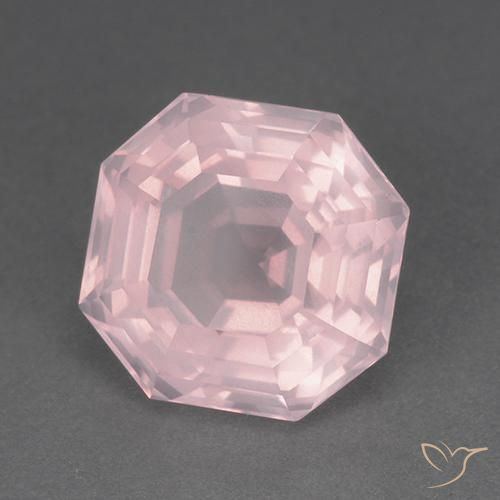 Quarzo rosa Rosa chiaro naturale da 8.79 ct, Ottagonale / Taglio smeraldo, Trasparente
