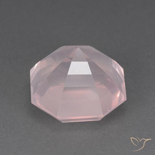 Quarzo rosa Rosa chiaro naturale da 8.79 ct, Ottagonale / Taglio smeraldo, Trasparente