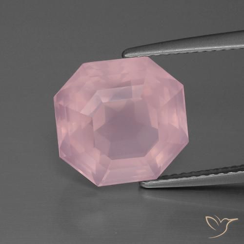 7.55ct Naturale Rosa rosa Quarzo rosa, Taglio smeraldo, Trasparente