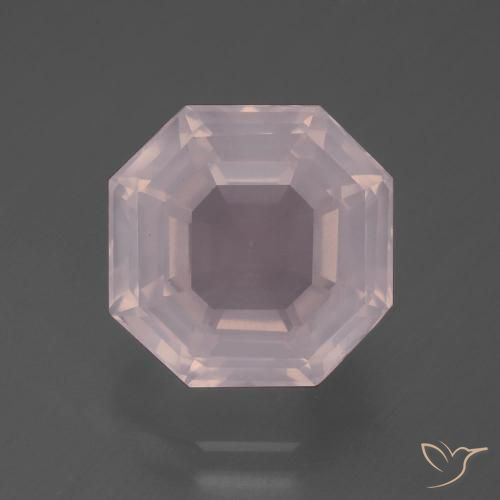 7.28ct Naturale Rosa chiaro Quarzo rosa, Taglio smeraldo, Trasparente