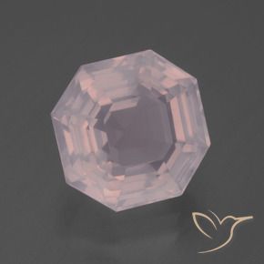 Quarzo rosa Rosa chiaro naturale da 7.28 ct, Ottagonale / Taglio smeraldo, Trasparente