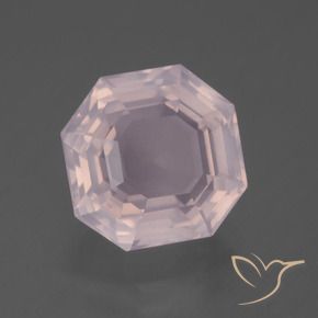 Quarzo rosa Rosa chiaro naturale da 6.95 ct, Ottagonale / Taglio smeraldo, Trasparente