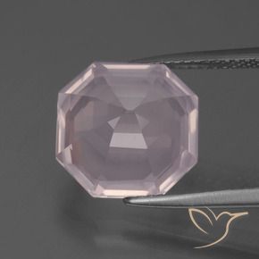 Quarzo rosa Rosa chiaro naturale da 6.95 ct, Ottagonale / Taglio smeraldo, Trasparente