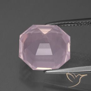 Quarzo rosa Rosa chiaro naturale da 7.88 ct, Ottagonale / Taglio smeraldo, Trasparente