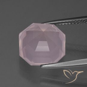 Quarzo rosa Rosa chiaro naturale da 7.14 ct, Ottagonale / Taglio smeraldo, Trasparente