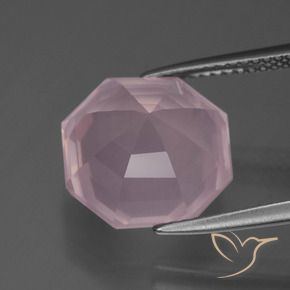 Quarzo rosa Rosa rosa naturale da 7.64 ct, Ottagonale / Taglio smeraldo, Trasparente