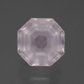Quarzo rosa naturale rosa da 7,42 ct, taglio smeraldo, trasparente