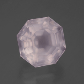 Quarzo rosa naturale rosa da 7,42 ct, taglio smeraldo, trasparente