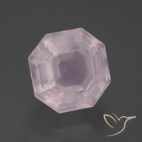 Quarzo rosa Rosa chiaro naturale da 7.26 ct, Ottagonale / Taglio smeraldo, Trasparente