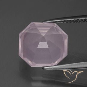 Quarzo rosa Rosa chiaro naturale da 7.26 ct, Ottagonale / Taglio smeraldo, Trasparente