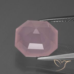 Quarzo rosa Rosa chiaro naturale da 7.99 ct, Ottagonale / Taglio smeraldo, Trasparente