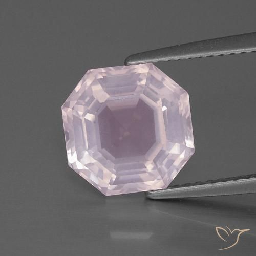 4.25ct Naturale Rosa chiaro Quarzo rosa, Taglio smeraldo, Trasparente