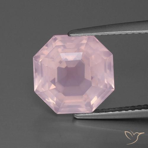 4.88ct Naturale Rosa chiaro Quarzo rosa, Taglio smeraldo, Trasparente