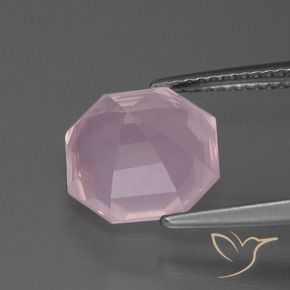 Quarzo rosa Rosa chiaro naturale da 4.88 ct, Ottagonale / Taglio smeraldo, Trasparente