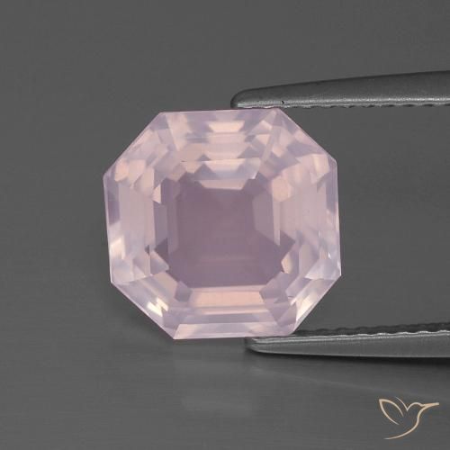 4.25ct Naturale Rosa chiaro Quarzo rosa, Taglio smeraldo, Trasparente