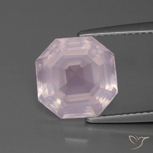 4.69ct Naturale Rosa chiaro Quarzo rosa, Taglio smeraldo, Trasparente