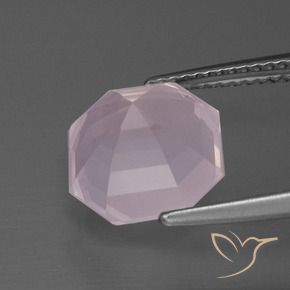 Quarzo rosa Rosa chiaro naturale da 4.69 ct, Ottagonale / Taglio smeraldo, Trasparente