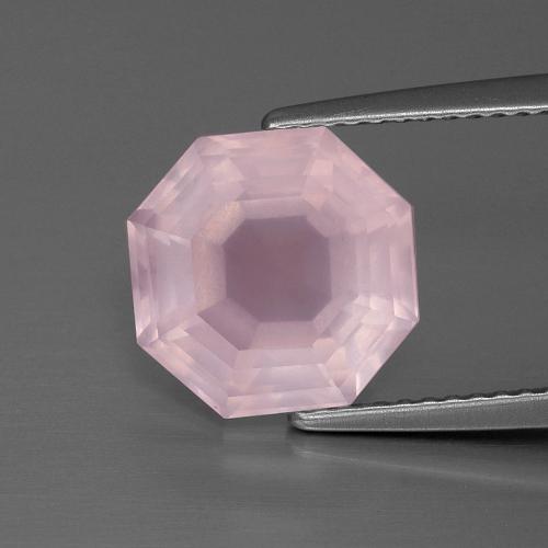 Quarzo rosa Rosa chiaro naturale da 4.26 ct, Taglio smeraldo, Trasparente
