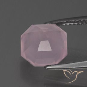 Quarzo rosa Rosa medio naturale da 3.88 ct, Ottagonale / Taglio smeraldo, Trasparente