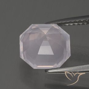 Quarzo rosa Rosa Molto Chiaro naturale da 3.05 ct, Ottagonale / Taglio smeraldo, Trasparente