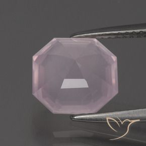 Quarzo rosa Rosa chiaro naturale da 3.57 ct, Ottagonale / Taglio smeraldo, Trasparente