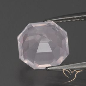 Quarzo rosa Rosa Molto Chiaro naturale da 3.64 ct, Ottagonale / Taglio smeraldo, Trasparente