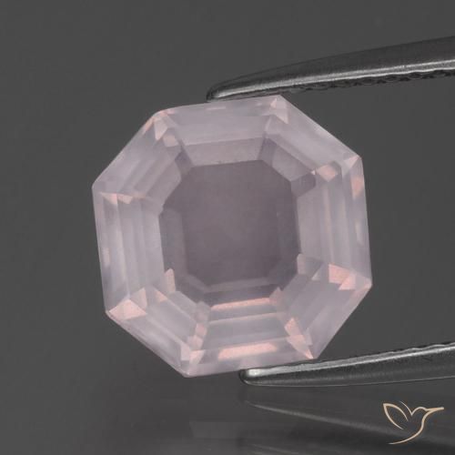 3.45ct Naturale Rosa molto chiaro Quarzo rosa, Taglio smeraldo, Trasparente