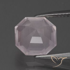 Quarzo rosa Rosa molto chiaro naturale da 3.45 ct, Ottagonale / Taglio smeraldo, Trasparente