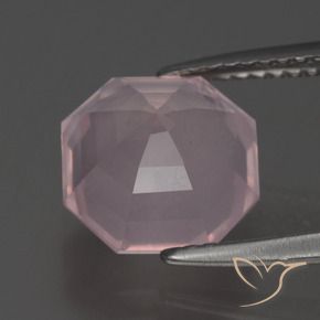Quarzo rosa Rosa chiaro naturale da 3.56 ct, Ottagonale / Taglio smeraldo, Trasparente