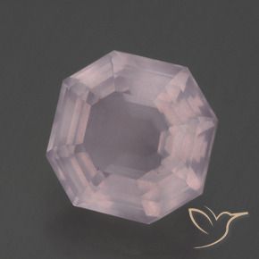 Quarzo rosa Rosa chiaro naturale da 3.29 ct, Ottagonale / Taglio smeraldo, Trasparente