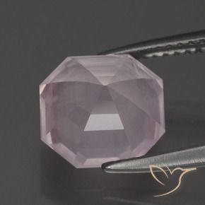 Quarzo rosa Rosa chiaro naturale da 3.29 ct, Ottagonale / Taglio smeraldo, Trasparente