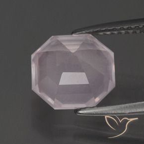 Quarzo rosa Rosa chiaro naturale da 3.32 ct, Ottagonale / Taglio smeraldo, Trasparente
