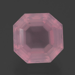 Quarzo rosa Rosa scuro naturale da 5.39 ct, Taglio smeraldo, Trasparente