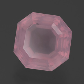 Quarzo rosa Rosa scuro naturale da 5.39 ct, Taglio smeraldo, Trasparente