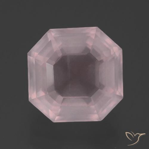 5.88ct Naturale Rosa chiaro Quarzo rosa, Taglio smeraldo, Trasparente
