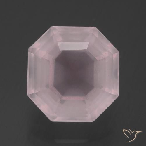 5.94ct Naturale Rosa chiaro Quarzo rosa, Taglio smeraldo, Trasparente