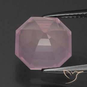 Quarzo rosa Rosa rosa naturale da 5.86 ct, Ottagonale / Taglio smeraldo, Trasparente