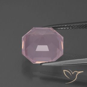 Quarzo rosa Rosa rosa naturale da 5.94 ct, Ottagonale / Taglio smeraldo, Trasparente