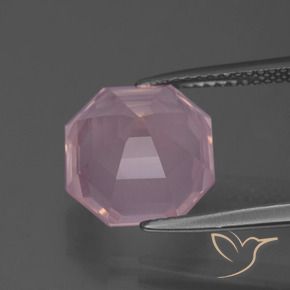 Quarzo rosa Rosa rosa naturale da 5.77 ct, Ottagonale / Taglio smeraldo, Trasparente