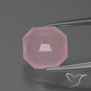 Quarzo rosa Rosa vivido naturale da 6.23 ct, Ottagonale / Taglio smeraldo, Trasparente