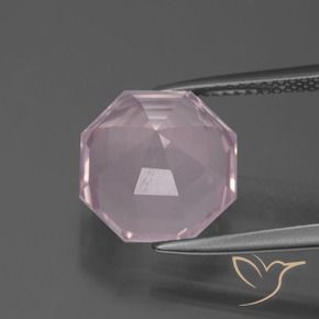 Quarzo rosa Rosa chiaro naturale da 5.71 ct, Ottagonale / Taglio smeraldo, Trasparente